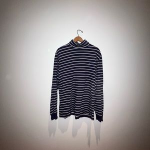 steezy blue stripe polo turtleneck - size large